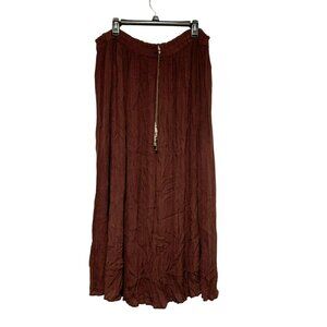VTG Silver Stream Broomstick Goth Hobo Maxi Skirt Boho Burgundy Hippie OS